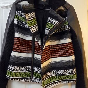 Maje Black Multicolor Patterned Jacket